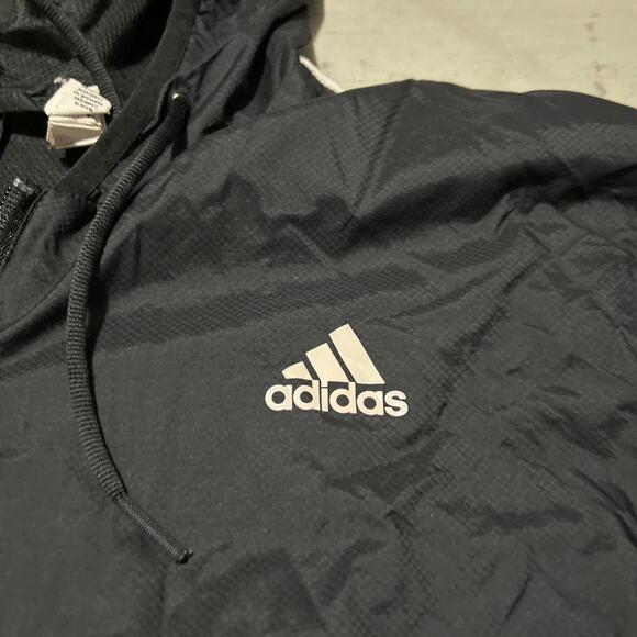 **Adidas Men's Essentials 3 Stripe Full Zip Hoodie Wind Jacket** - Picture 2 of 4